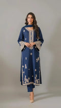 Women Navy Blue Viscose Rayon Printed Kurta Pant Set with Dupatta | Floral Ethnic Suit | Straight Fit | Festive & Office Wear | Sizes up to 6XL Desi Diva