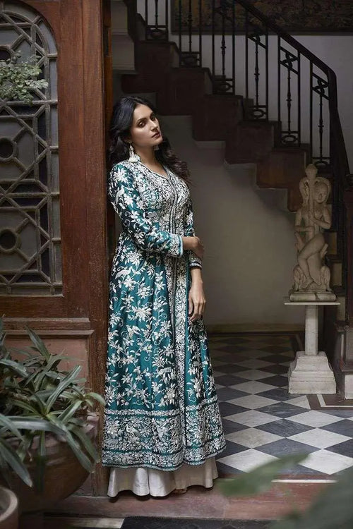 Artifact & MuseWomen's Cotton Embroidery A-line Kurti with Palazzo Set Desi Diva
