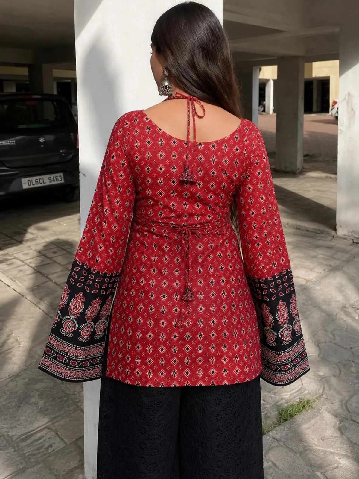 GRECIILOOKS Short Kurti for Women Latest – Printed Modern Tunic Top | Long Ethnic Wester Tops for Woman| Full Sleeve Indo Western Tunic | Comfortable Rich Kurti Tops for Office and Casual Desi Diva