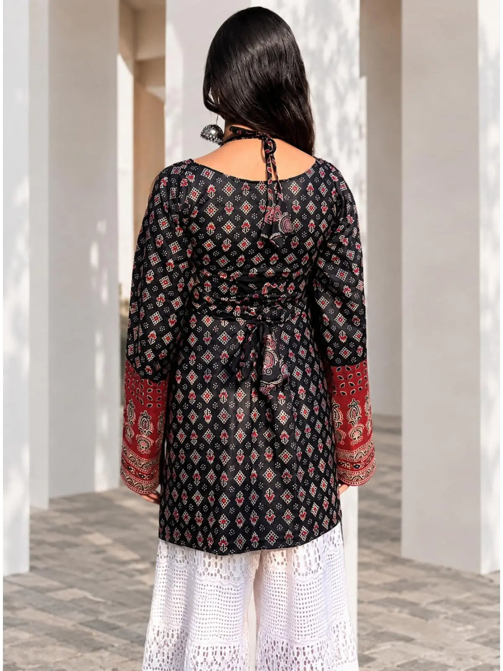 GRECIILOOKS Short Kurti for Women Latest – Printed Modern Tunic Top | Long Ethnic Wester Tops for Woman| Full Sleeve Indo Western Tunic | Comfortable Rich Kurti Tops for Office and Casual Desi Diva