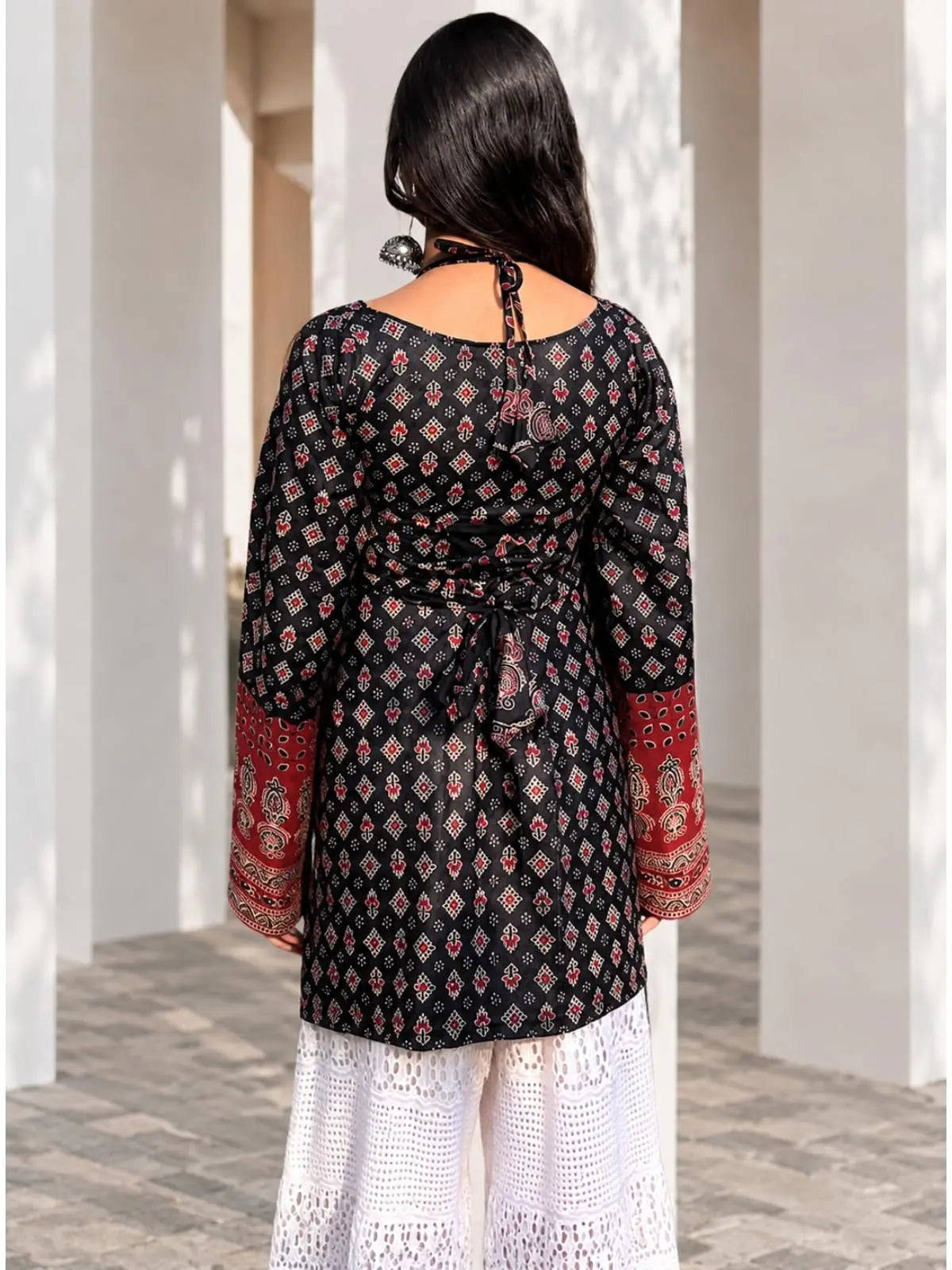 GRECIILOOKS Short Kurti for Women Latest – Printed Modern Tunic Top | Long Ethnic Wester Tops for Woman| Full Sleeve Indo Western Tunic | Comfortable Rich Kurti Tops for Office and Casual Desi Diva