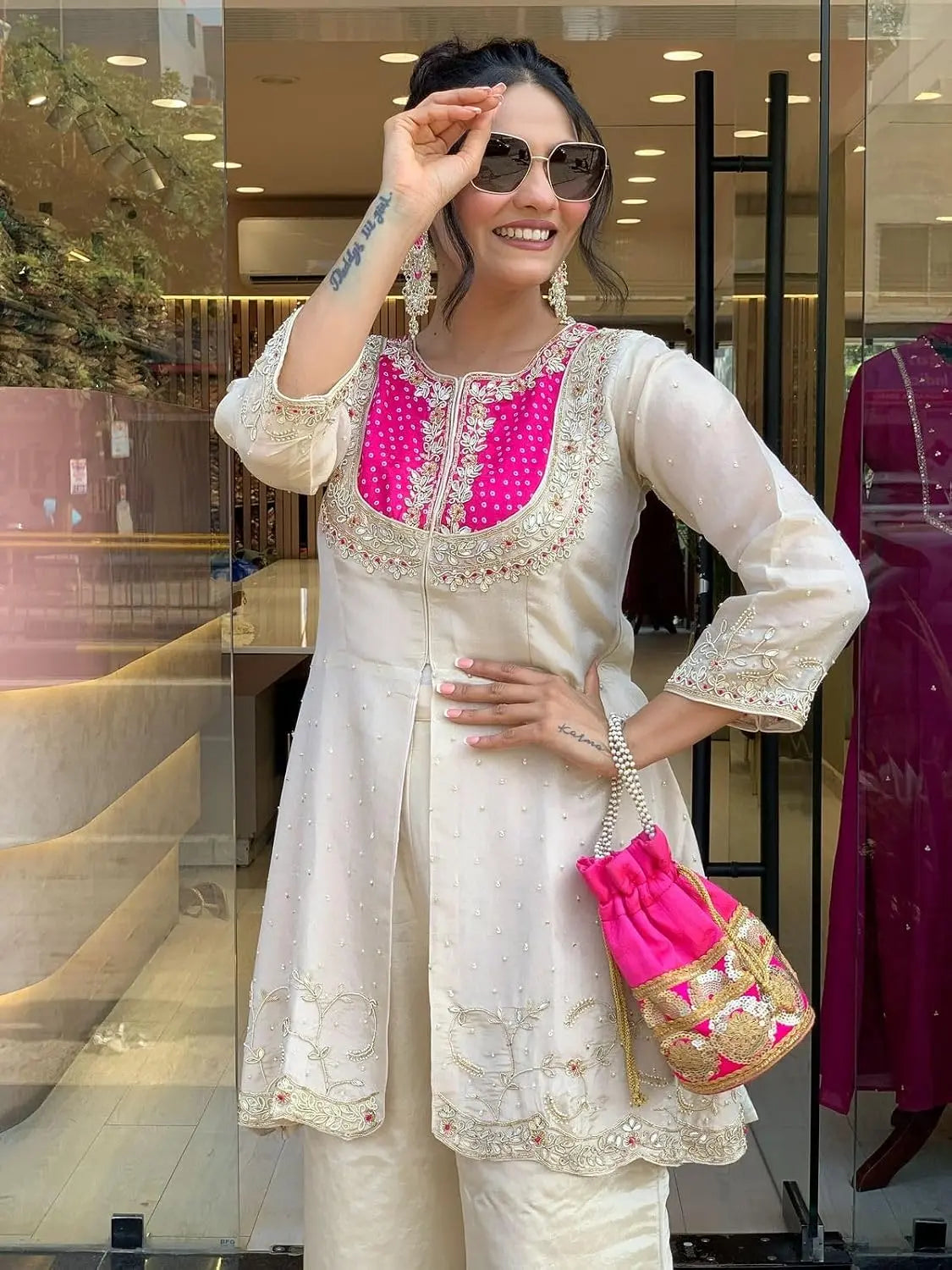 Women's A-Line Kurta Pant Set for Women's | Embroidery Summer Kurti Set | Stylish Co-Ord Suit | Look Kurta Set for Womens | Casual & Festive Ethnic Wear Desi Diva